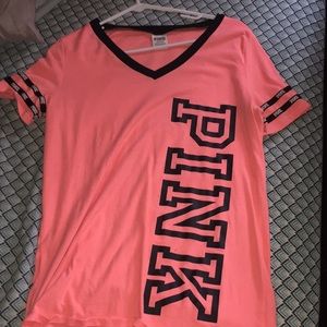 Hot pink and black PINK SHIRT SIZE Larger